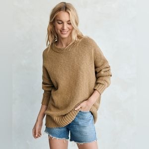 HP🎉Jenni Kayne Cruise Cocoon Crewneck Sweater Safari Tan Oversized XS/Small EUC